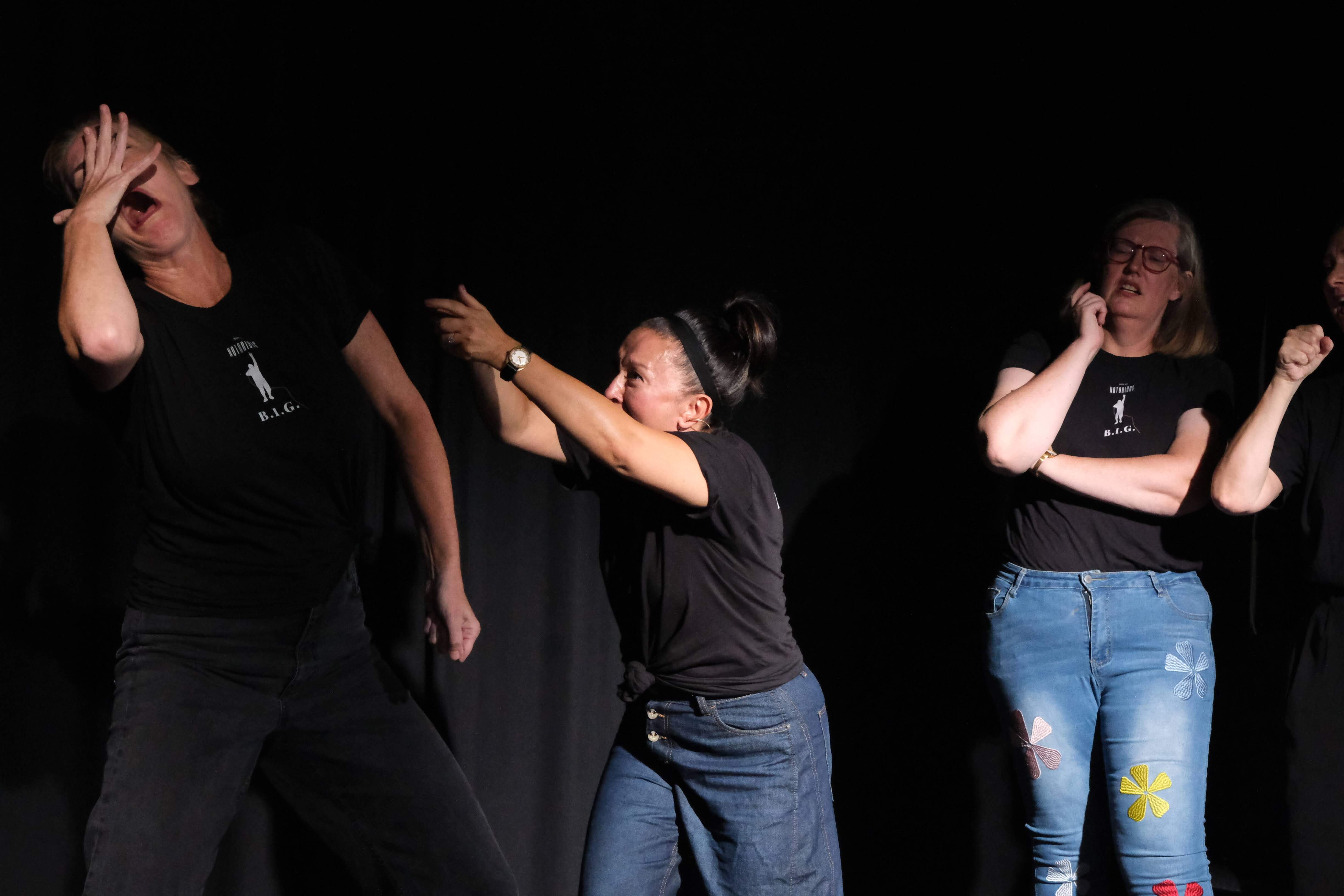 B.I.G. comedy performance on stage